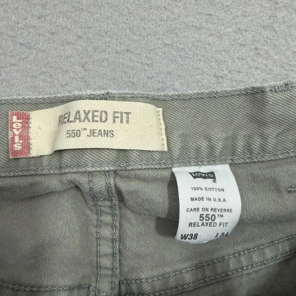 Vintage Levis 550 Relaxed Fit Jeans Men's 38x34 (Fits 36x33) Green y2k 2002